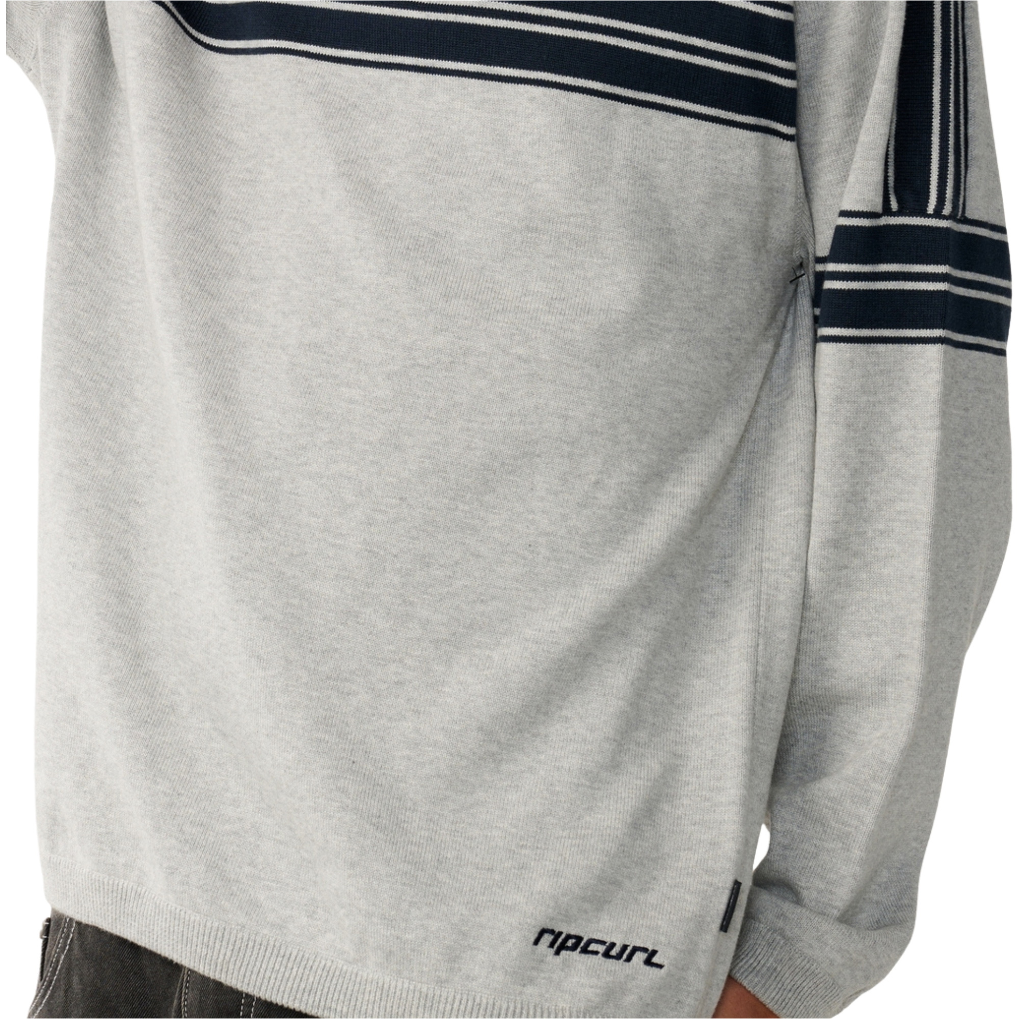 2026 Rip Curl Mens Archive TWU Stripe Crew Knit Sweatshirt 00TMKN - Grey Marle